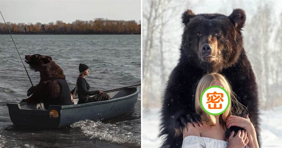 俄羅斯美少女收留「孤獨棕熊」，還教會它釣魚，網贊翻：真正人美心善