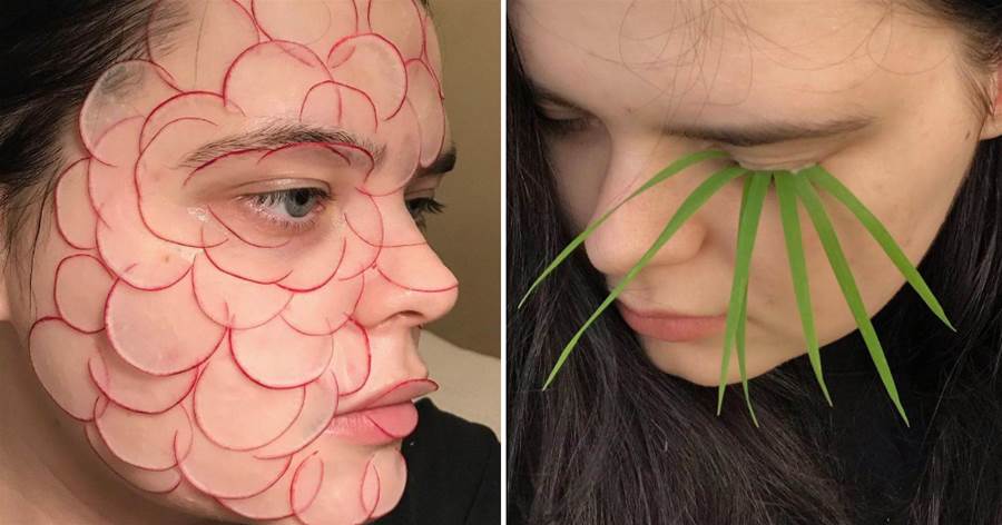 俄羅斯女子用「蔬菜水果」化妝，腦洞大開驚豔全場，網友卻表示「接受不了」