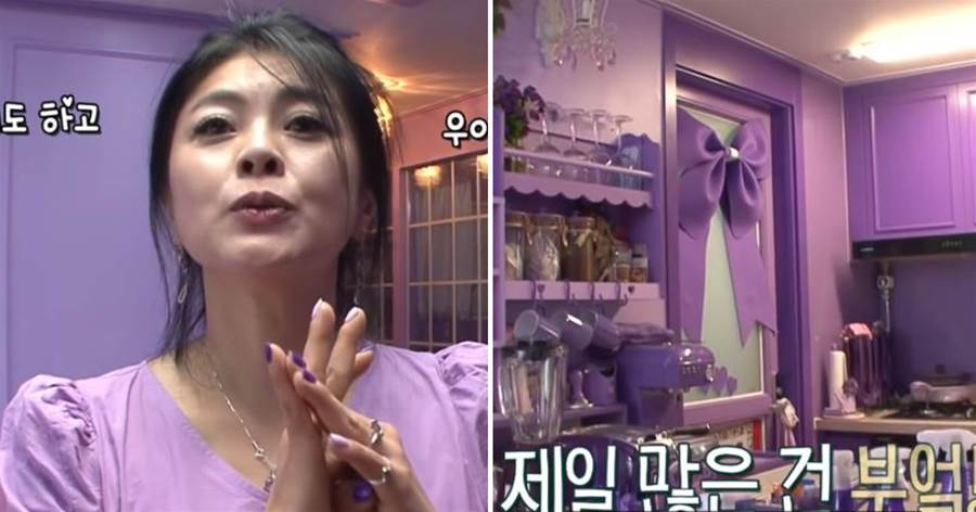 韓國女子酷愛紫色，把家變成「紫色王國」，就連飯菜都是紫色的，網友：接受不了